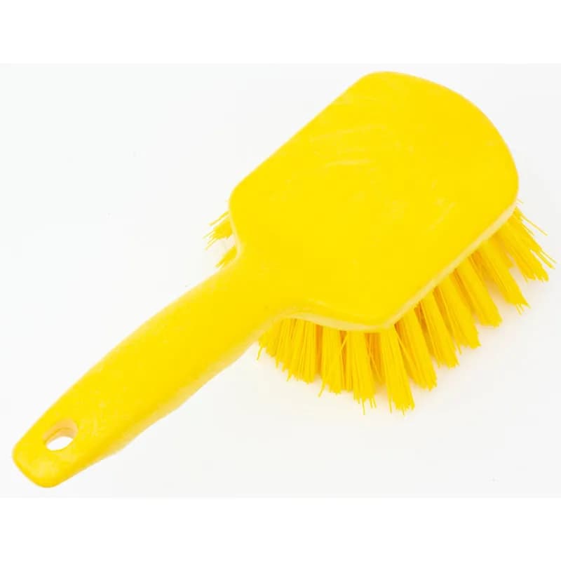 Sparta® Scrub Brush 8 IN PP Polyester Yellow Color Coded Short Handle Floater 1/Each
