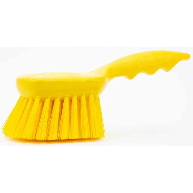 Sparta® Scrub Brush 8 IN PP Polyester Yellow Color Coded Short Handle Floater 1/Each