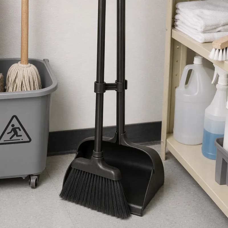 Broom Clip Black PVC For Lobby Dustpan 6/Case