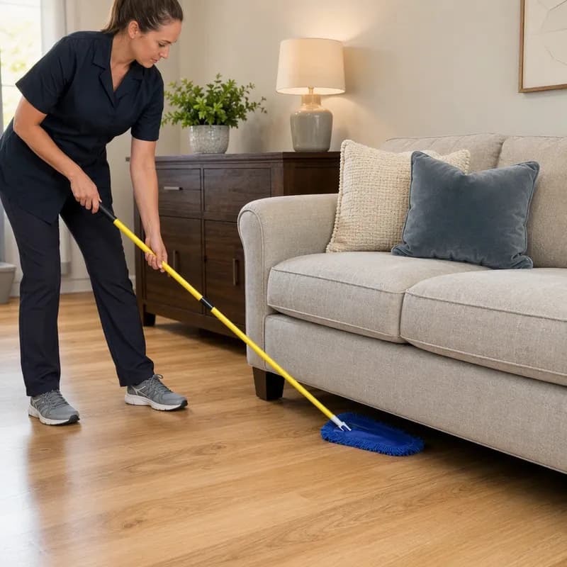 Impact® Wedge Mop System Blue Gray Microfiber Aluminum Fringed 33 - 60 IN Telescopic Handle 1/Each