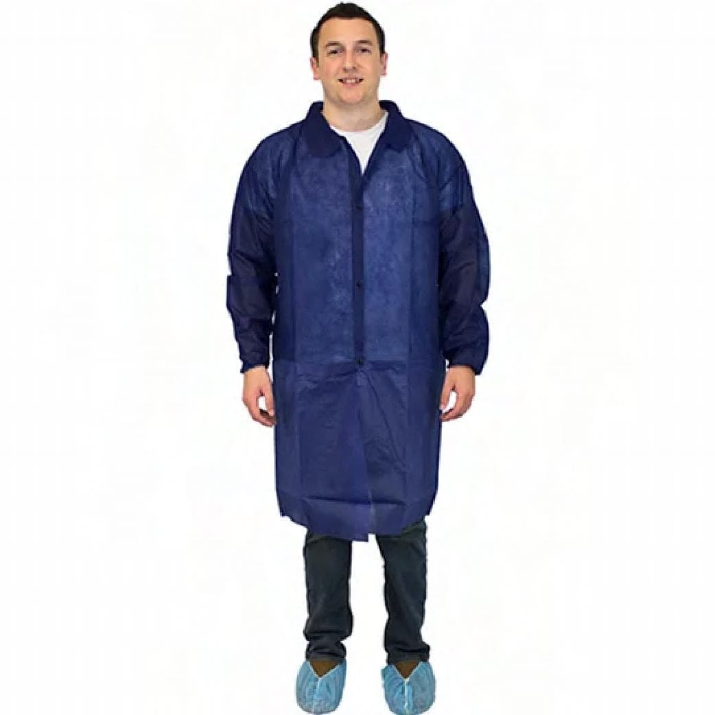 Safety Zone® Lab Coat XXL Blue PP No Pockets 30 Count/Case