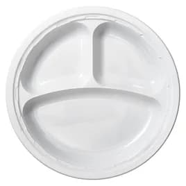 Plastic Plus Plate 11 IN 3 Compartment Plastic 50 Count/Pack 10 Packs/Case 500 Count/Case