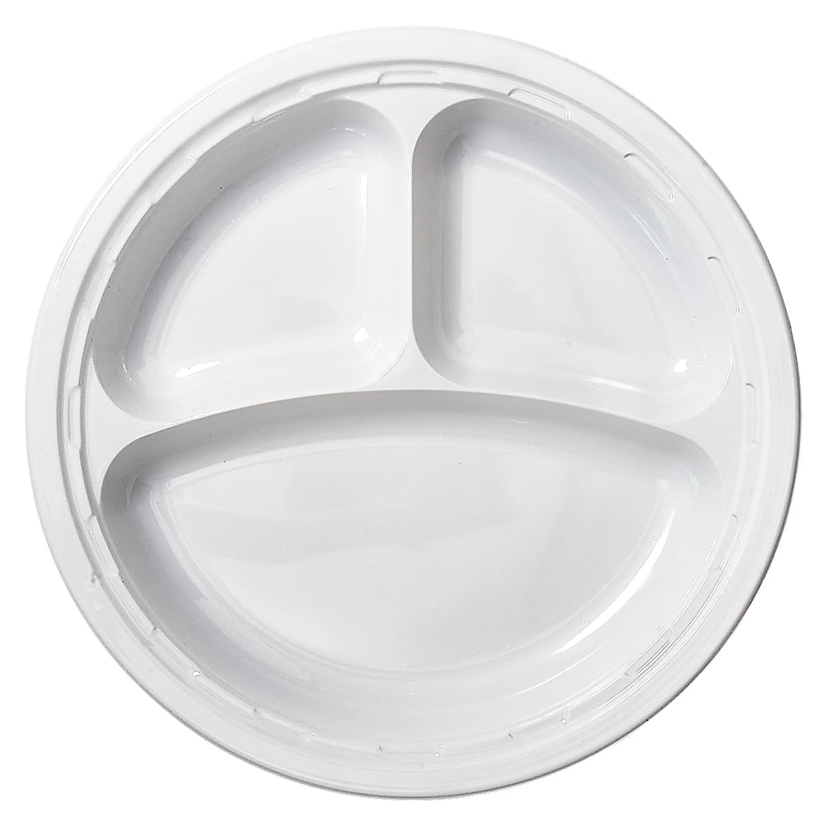 Plastic Plus Plate 11 IN 3 Compartment Plastic 50 Count/Pack 10 Packs/Case 500 Count/Case