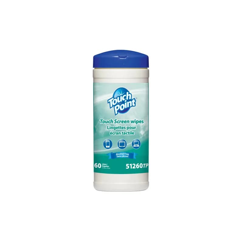 Touch Point® Touch Screen Wipe 6.7X6.7 IN Fragrance Free Lint Free Anti-Static Alcohol Free 60 Count/Pack 12 Packs/Case