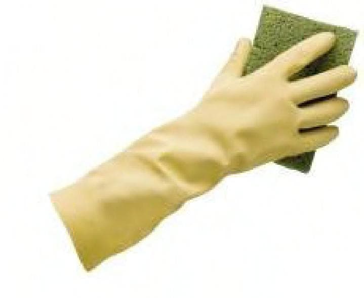 Impact® Gloves Medium (MED) Yellow Latex Flock Lined Long Sleeve 6 Pairs/Case