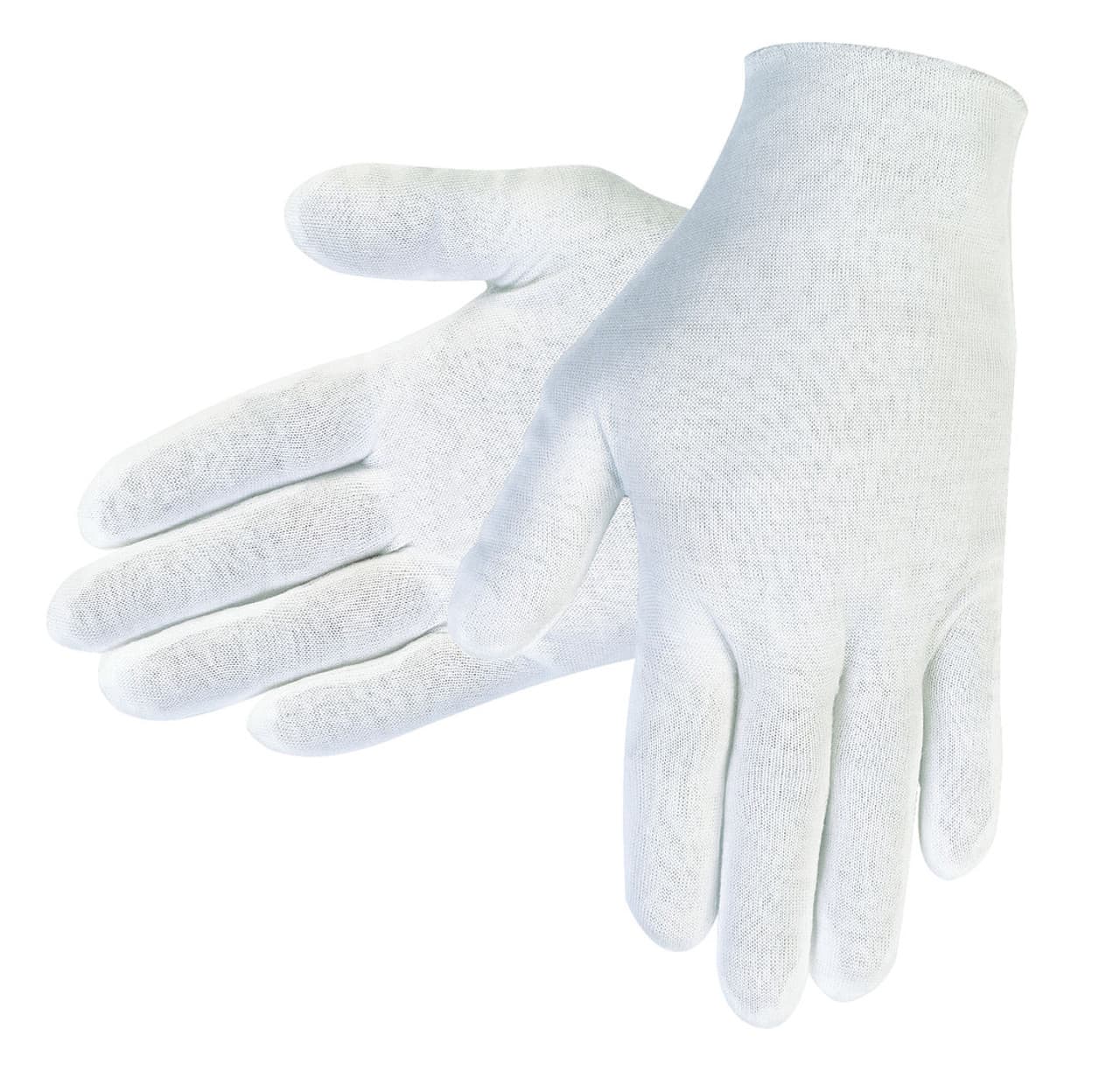 Inspector Gloves Large (LG) White Poly Blend Reversible Straight Thumb 12 Count/Pack 10 Packs/Case 1200 Count/Case