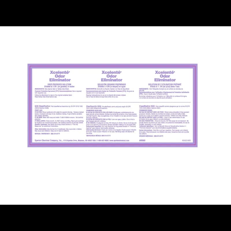 Simplifill Xcelenté® Odor Eliminator Product Label Paper 1/Each