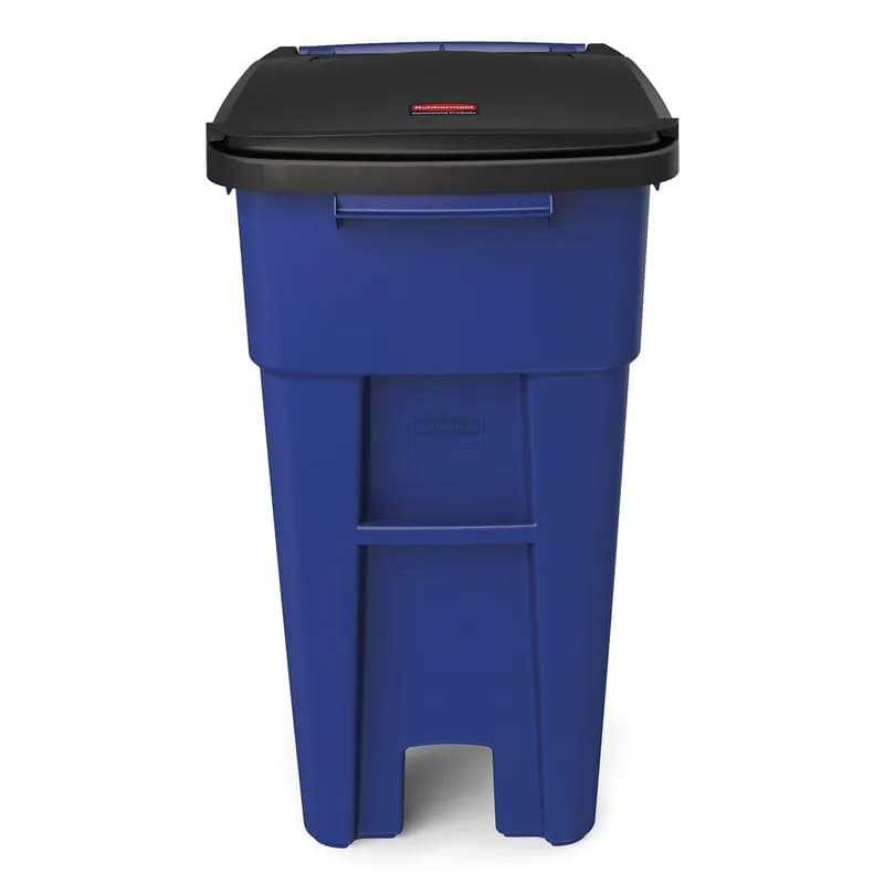 Trash Can 28.56X20.62X37.16 IN 32 GAL Blue Resin Rollout 1/Each