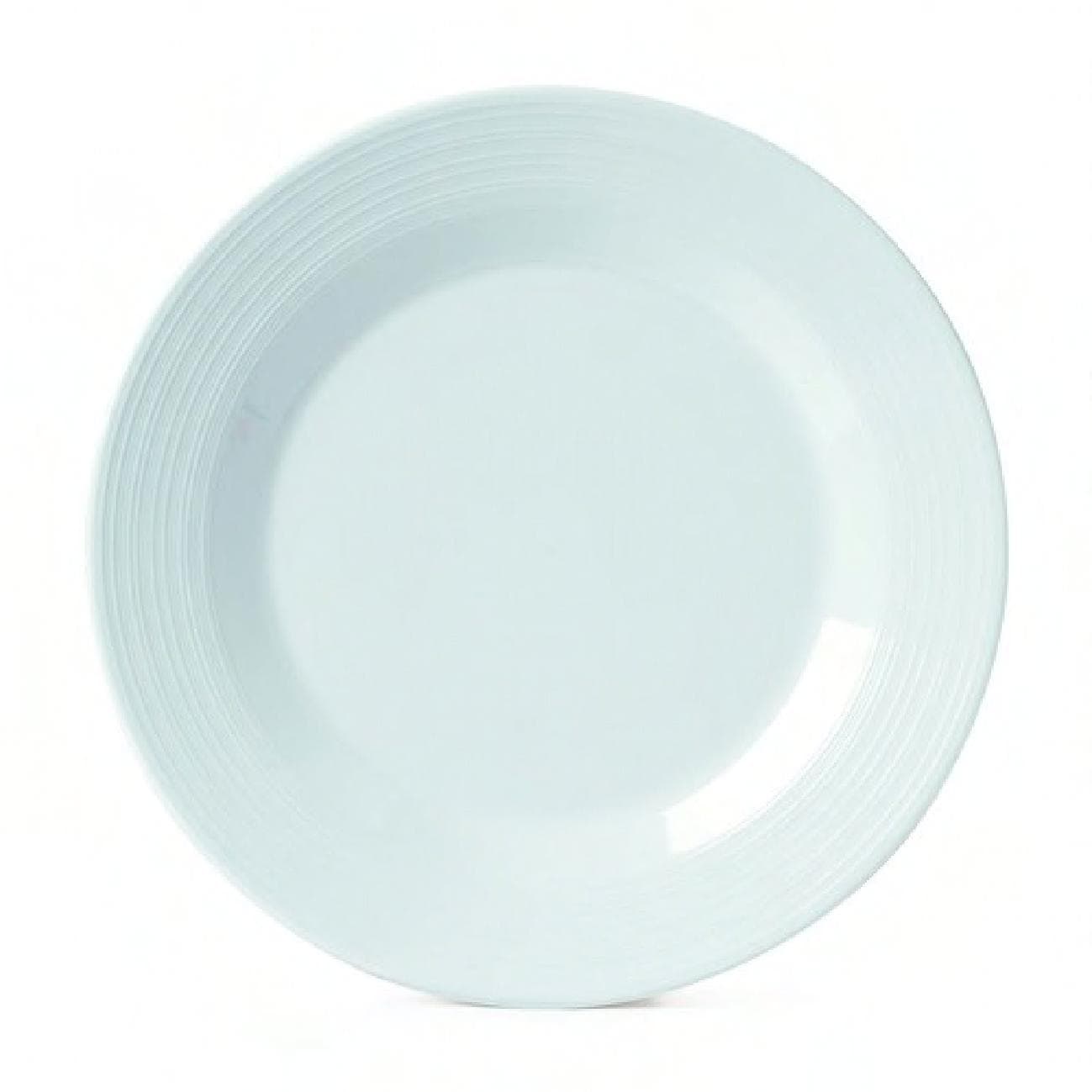 Minski Plate 10.5X10.5X1 IN Melamine White Round Wide Rim Textured 12/Case