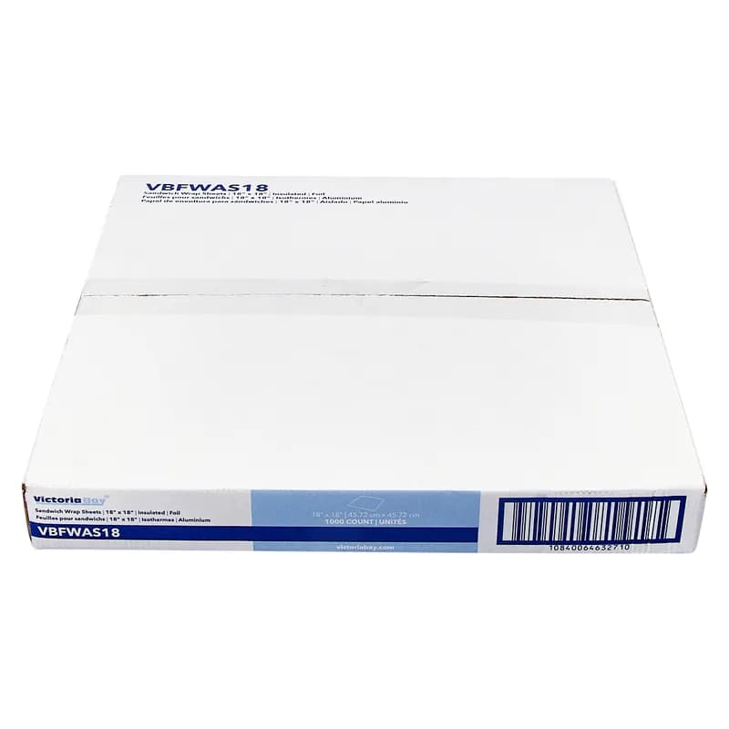 Victoria Bay Sandwich Wrap Foil Sheets 18X18 IN Insulated 1000/Case