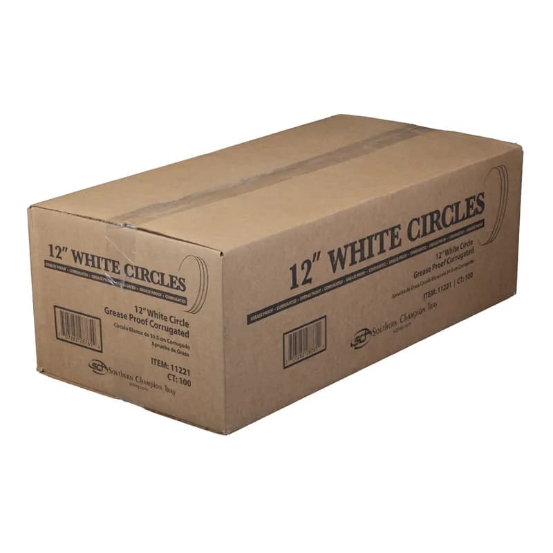 Cake Circle 12 IN Corrugated Paperboard White Round Grease Resistant Single Wall 100/Case