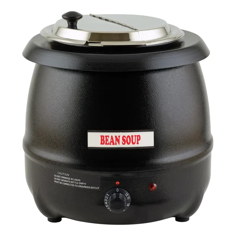 Soup Warmer 13.25X14.5X14.5 IN 10.5 QT Black Electric 110 Volt Double Wall Insulated 1/Each