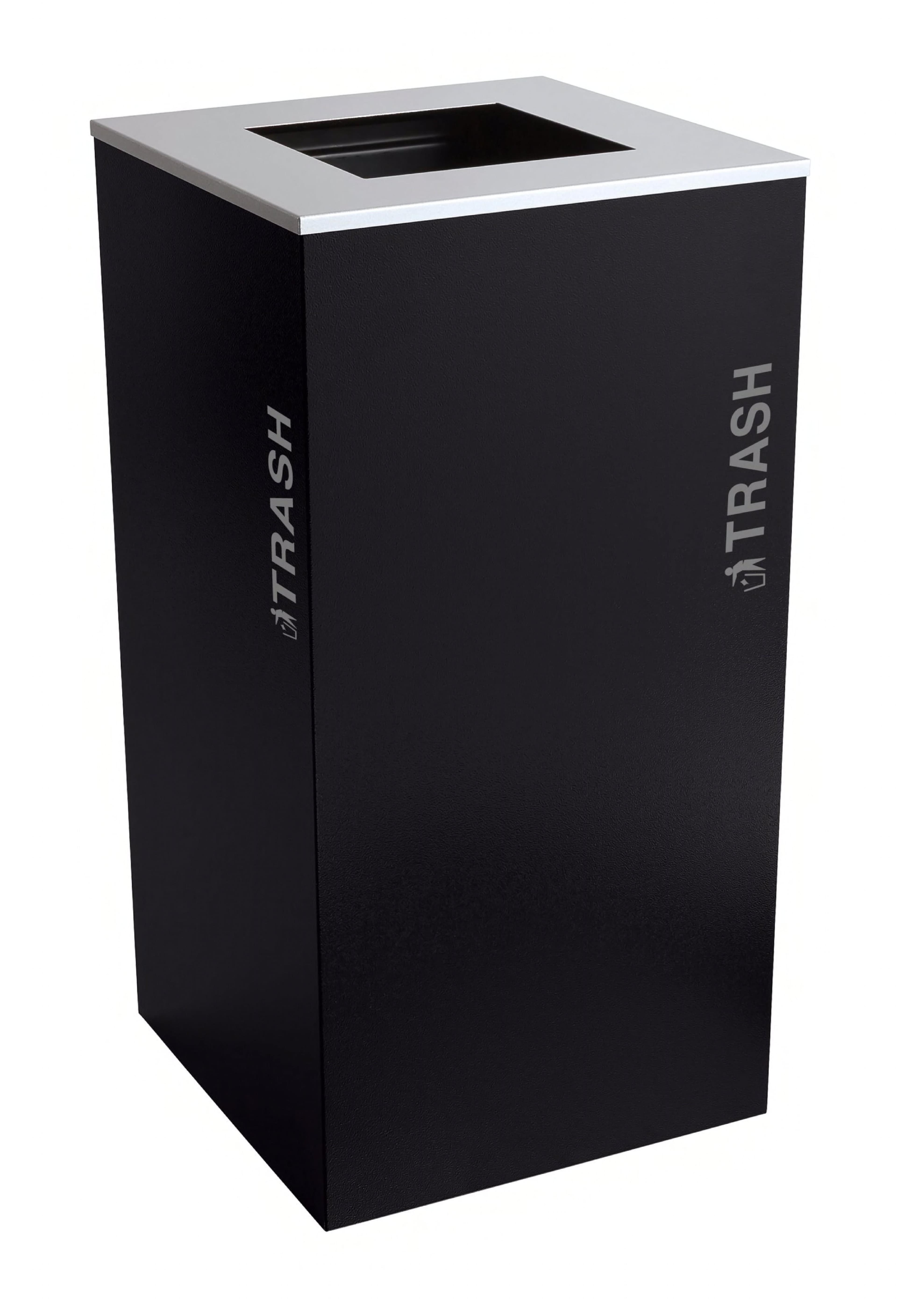 Kaleidoscope Collection™ Black Tie Trash Can 36 GAL Pebble Black Gloss Square Metal With Lid 1/Each