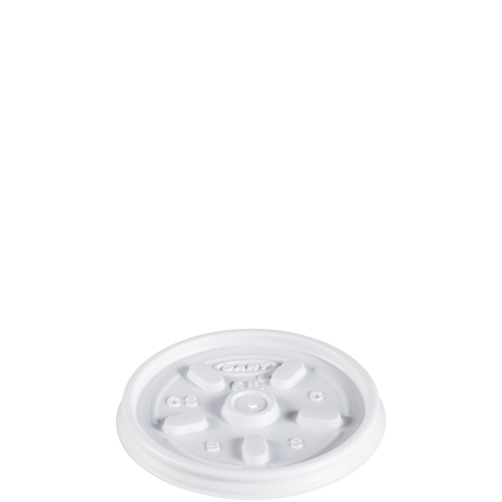 Dart® Lid Flat 3.1X0.3 IN HIPS White For 6 OZ Take-Out Container Base No Hole 100 Count/Pack 10 Packs/Case