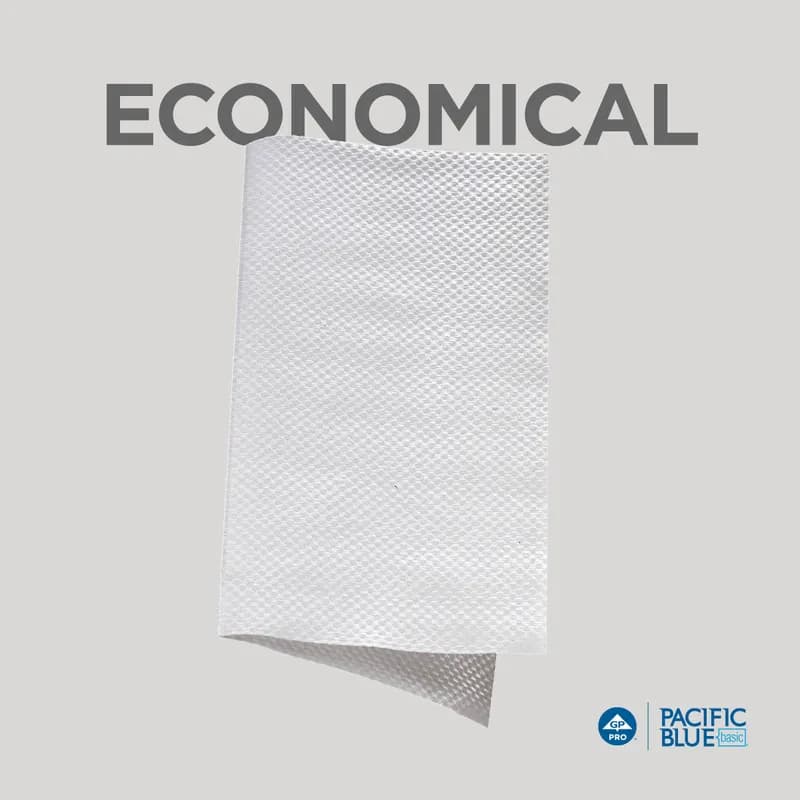 Pacific Blue Basic Folded Paper Towel 9.9X9.2 IN 1PLY White Single Fold 250 Sheets/Pack 16 Packs/Case 4000 Sheets/Case