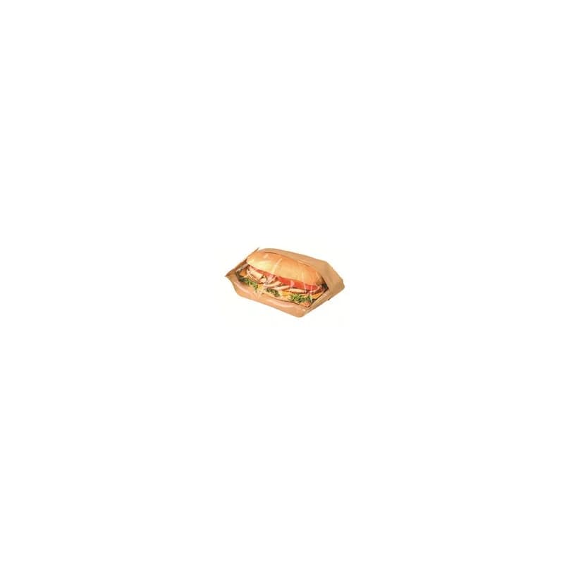 Bagcraft® Dubl View ToGo!® Hoagie & Sub Bag 4.25X2.75X11.75 IN Wax Coated Paper PP Kraft With Window 500/Case