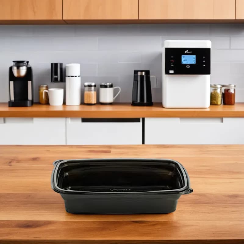 HomeFresh® Take-Out Container Base 9.51X6.33X2.03 IN PP Black Rectangle 200/Case