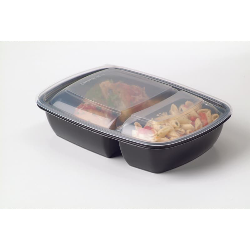 Lid Dome 9X6.5X0.75 IN 2 Compartment PP Clear Rectangle For 30 OZ Compartment Tray 300/Case
