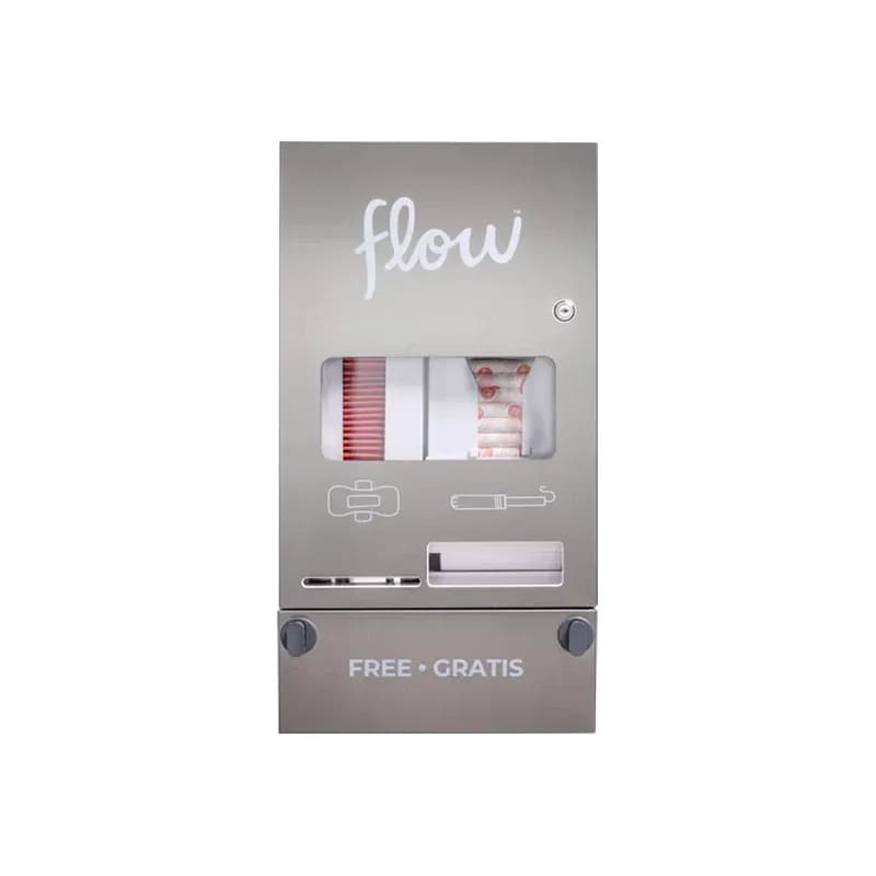 Model O Tampon & Pad Dispenser Silver Stainless Steel Capacity: 50 Aunt Flow Pads and 50 Aunt Flow Tampons 1/Each
