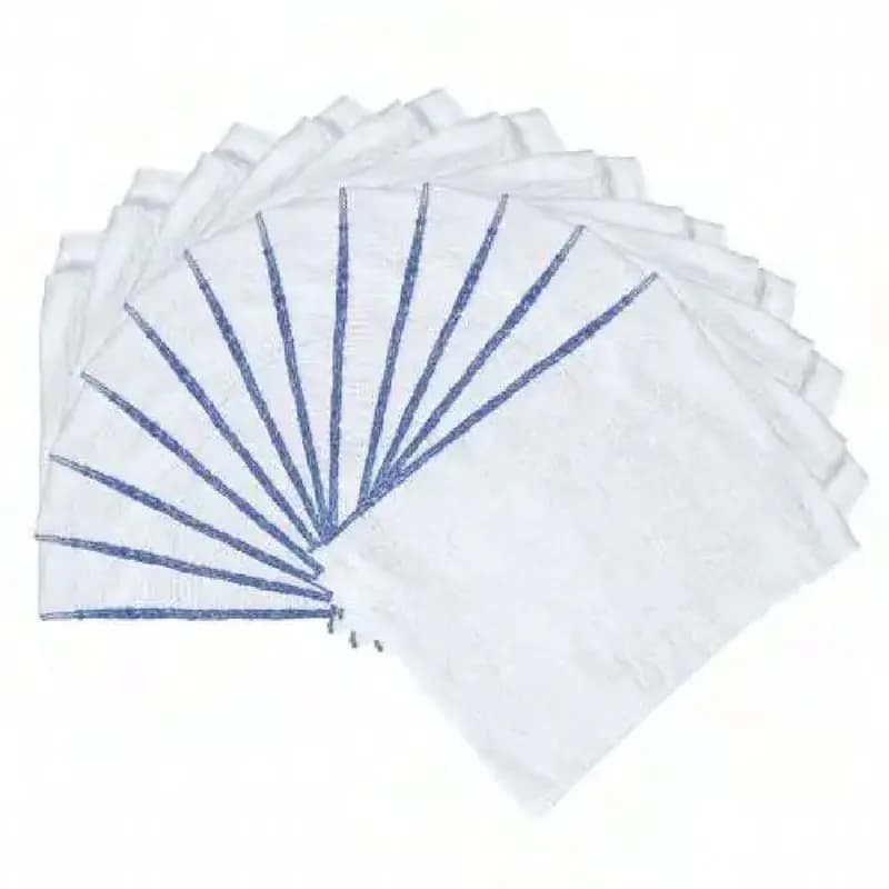 HOSPECO® Bar Mop Towel 14X17 IN 30 OZ Cotton Blue Stripe Rectangle 12 Count/Pack 5 Packs/Case