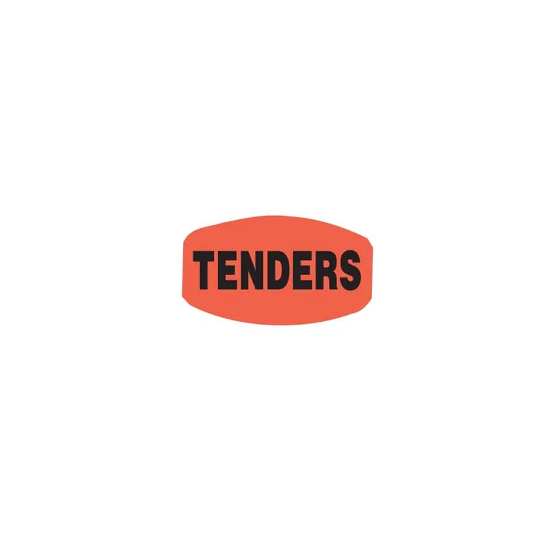 Chicken Tenders Label 0.75X1.375 IN Red Glow 1000 Count/Roll