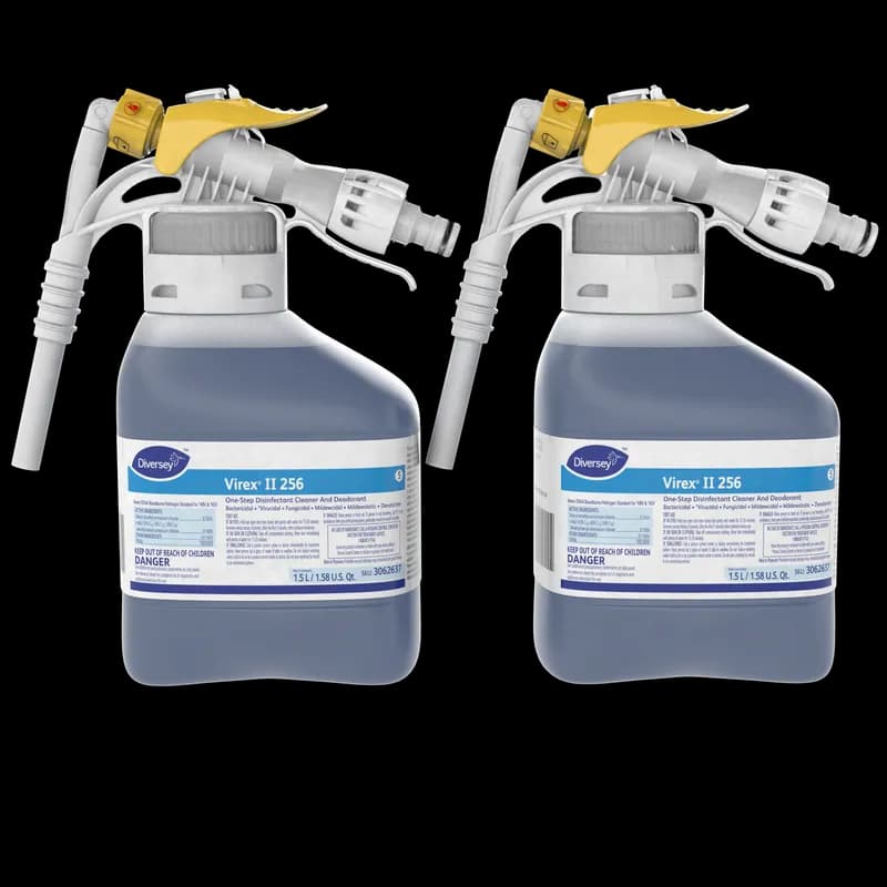 Virex® II 256 Mint One-Step Disinfectant Deodorizer 1.5 L Multi Surface Liquid RTD Quat 2/Case