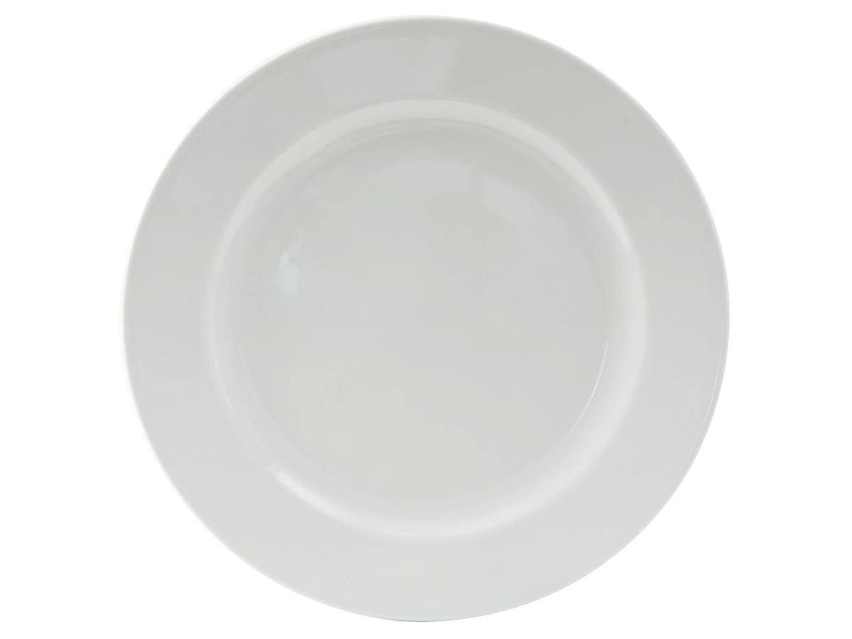 Alaska Plate 11 IN China Porcelain White Round Wide Rim Rolled Edge Fully Vitrified 12/Case