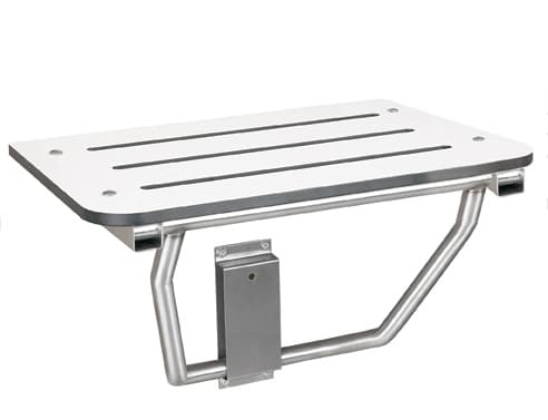 Shower Seat 500 LB White Stainless Steel Folding Phenolic Satin 1/Each