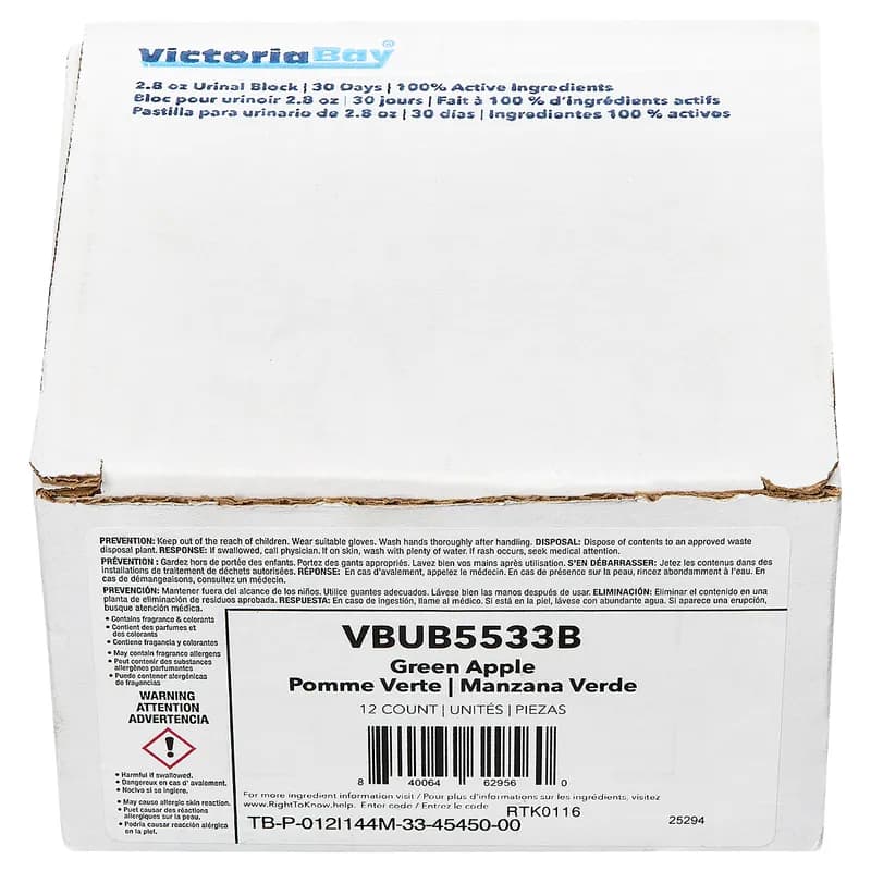 Victoria Bay Urinal Screen & Block Green Apple 12/Box