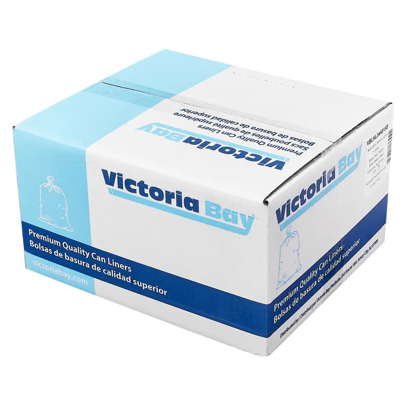 Victoria Bay Can Liner 34X48 IN 30-40 GAL Black 1.5MIL Flat Pack 100/Case