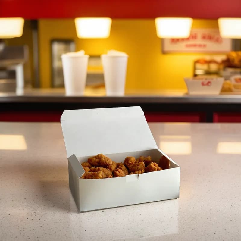 Take-Out Box Tuck-Top 9X5X3 IN Paper White 250/Case