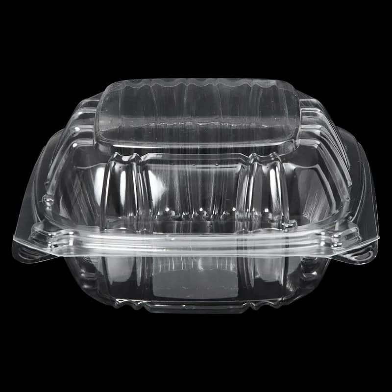 Victoria Bay Sandwich Take-Out Container Hinged 5X5 IN PS Clear Square Lock 125 Count/Pack 3 Packs/Case 375 Count/Case
