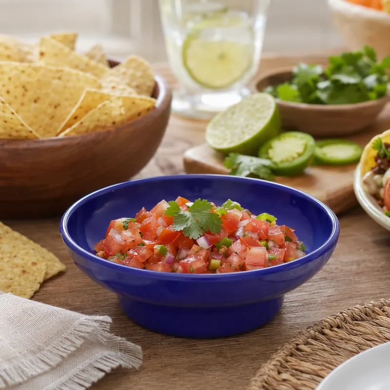 Salsa Bowl 4.72X4.72X1.54 IN 8 OZ Melamine Cobalt Blue Dishwasher Safe 12/Dozen