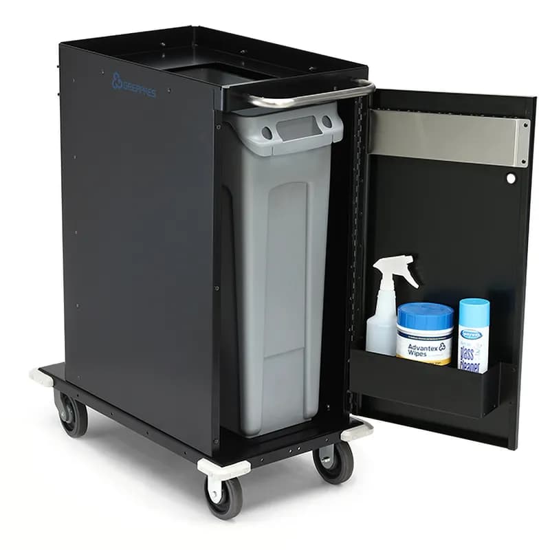 Casino Cart 34X18X39 IN Powder Coated Metal With Door Caddy, Ash Drawer and Trash Can Separator 1/Each
