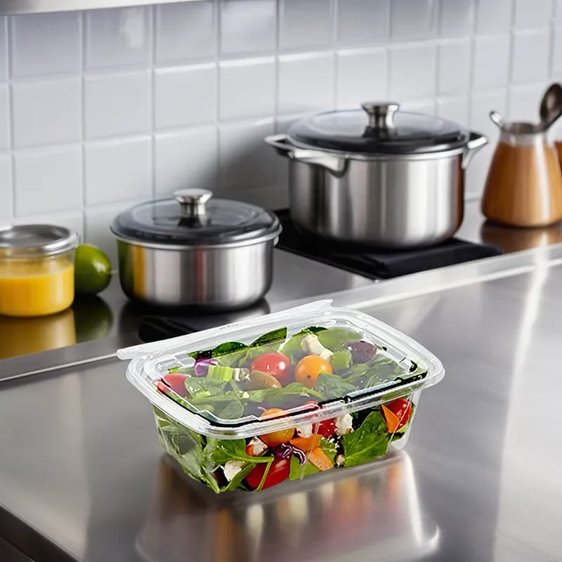 Food Container 24 OZ PET Clear Rectangle Tamper-Evident 24 Cases/Pallet