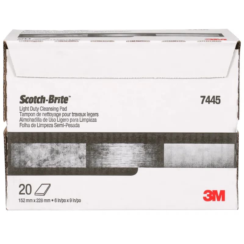 Scotch-Brite™ 7445 Hand Pad 9X6 IN Synthetic Fiber White Cleansing 60/Case