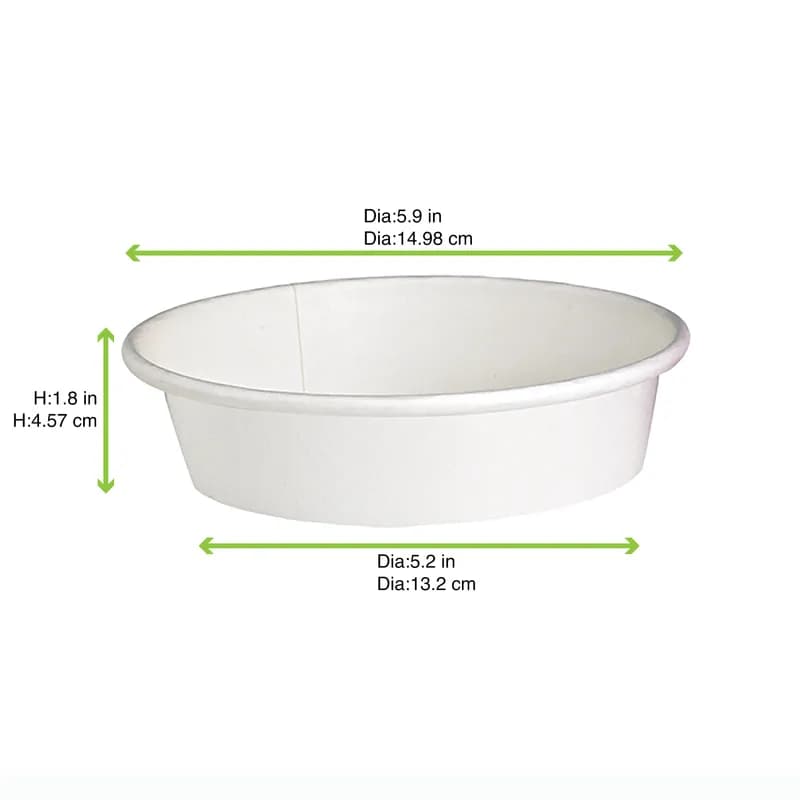 Food Container Base 16 OZ Paper White Round Grease Resistant 45 Count/Pack 8 Packs/Case 360 Count/Case