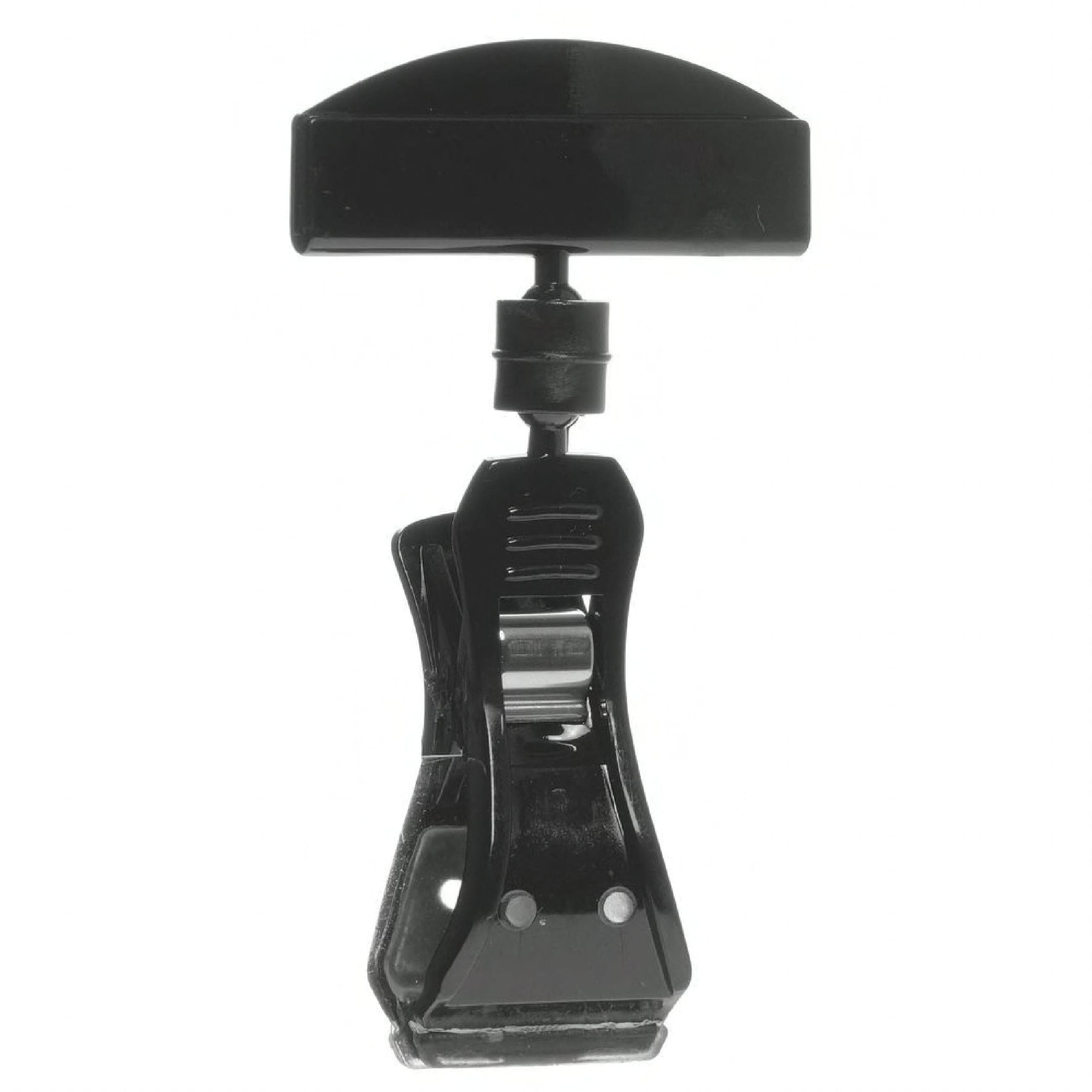 Sign Holder 4 IN Plastic Black Clip-On Rubber-Lined 6/Pack