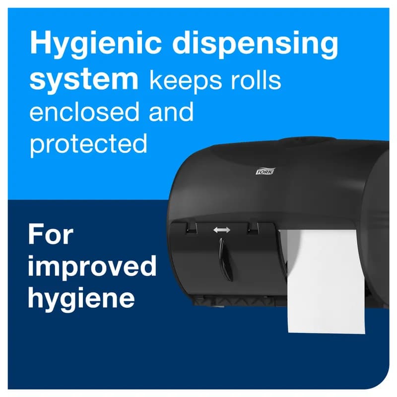 Tork OptiCore® T11 Toilet Paper Dispenser 7.18X11.036X8.18 IN Plastic Wall Mount, Locking Black Horizontal 1/Each