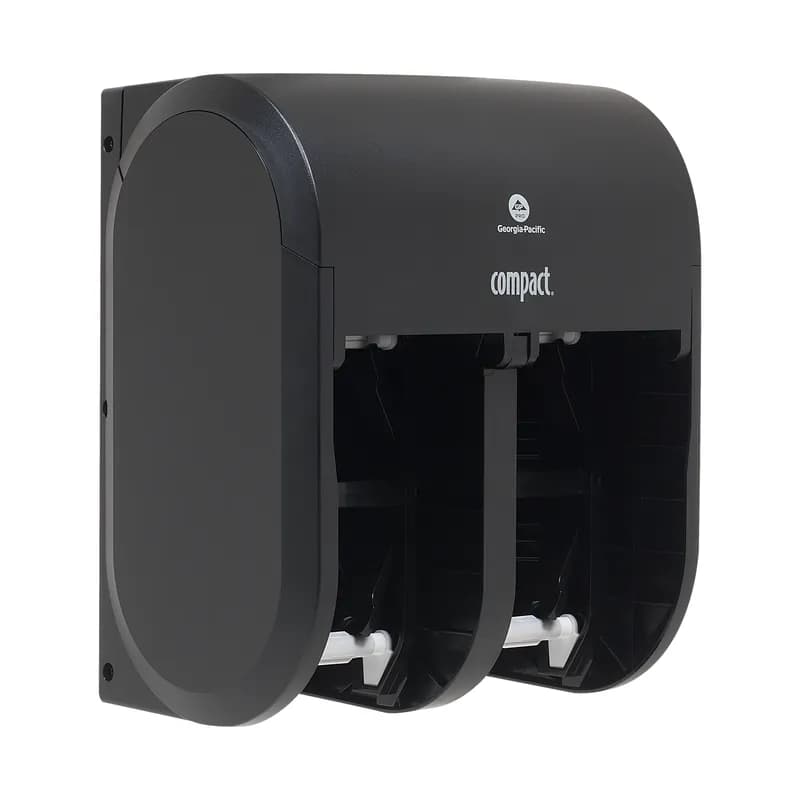 Compact® Toilet Paper Dispenser 5X5.375 IN Plastic Black 4-Roll Coreless Key Lock 1/Each