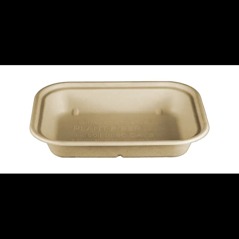 Take-Out Container Base 10X7.5X1.5 IN Plant Fiber Bamboo Natural Rectangle Freezer Safe Soak-Proof 400/Case
