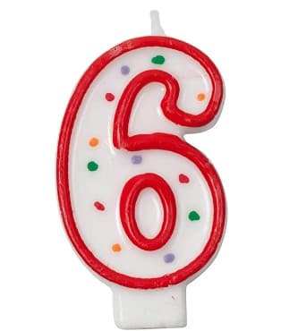 Number Candle #6 12/Pack