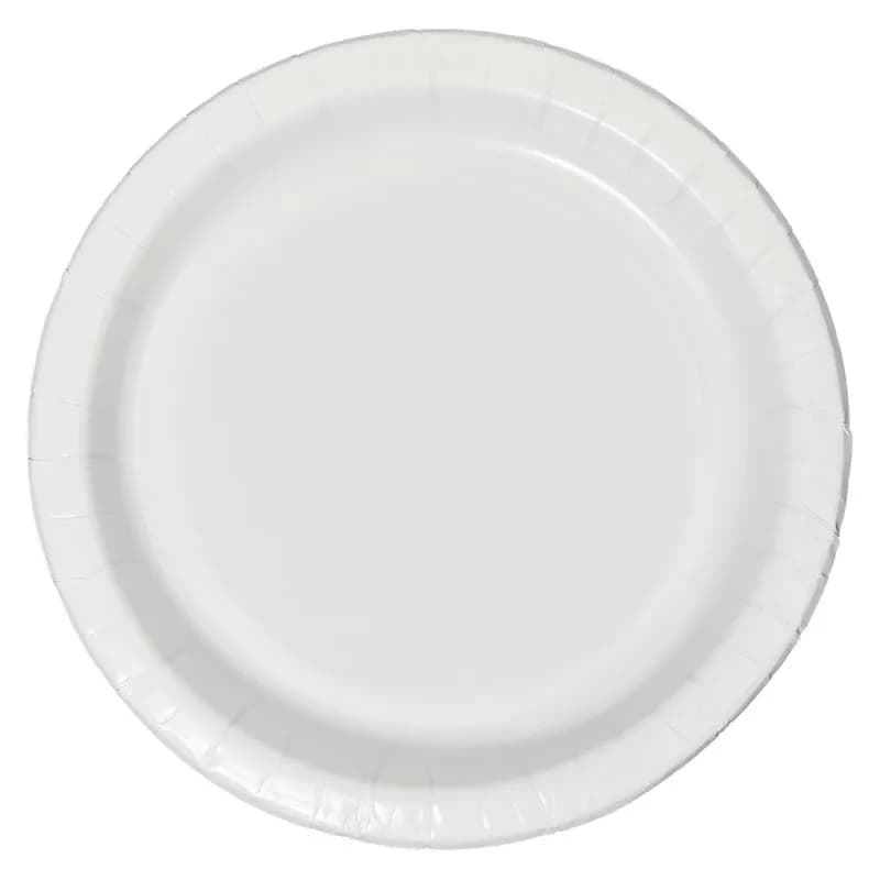 Plate 8.5 IN Coated Paper White Round 125 Count/Pack 4 Packs/Case 500 Count/Case