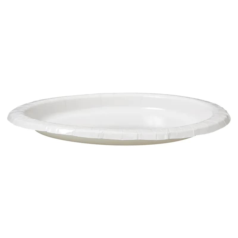 Plate 8.5 IN Coated Paper White Round 125 Count/Pack 4 Packs/Case 500 Count/Case