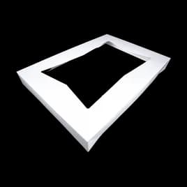 Bakery Box Top 26.5X19X3 IN SBS Paperboard White Rectangle 4 Corner Beers With Window 50/Case
