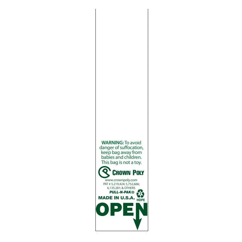 Bag Roll 14X18 IN High-Density Polyethylene (HDPE) 8MIC Natural Child Warning 2744 Rolls/Case
