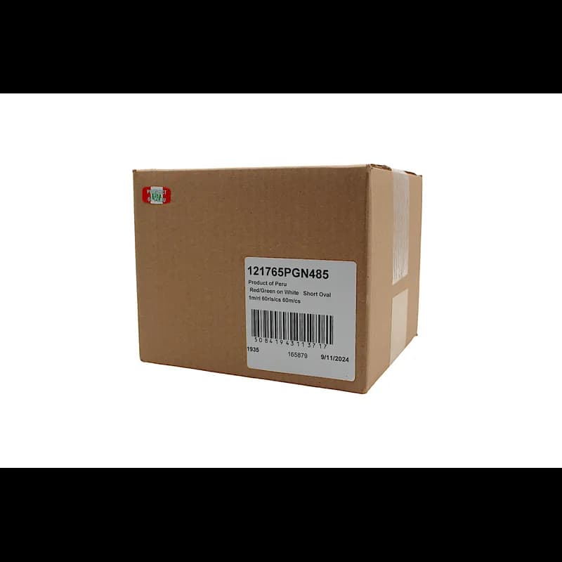 Product of Peru Origin Label Red Green White Short Oval 1000 Count/Roll 60 Rolls/Case 60000 Count/Case