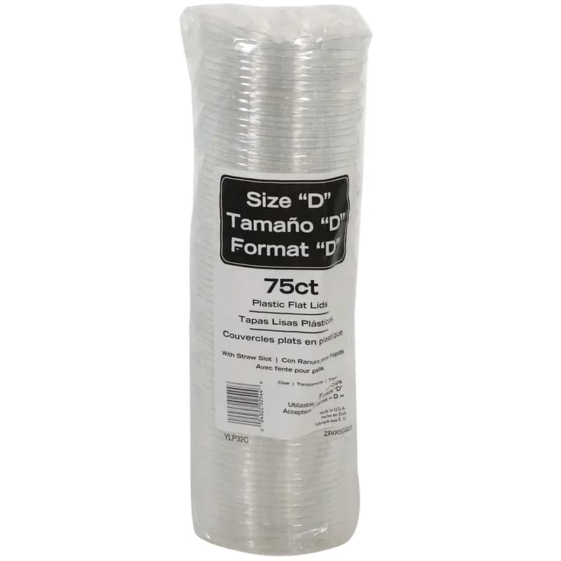 EarthChoice® Lid Flat 4.3X0.3 IN RPET Clear For 32 OZ Cold Cup With Hole 975/Case