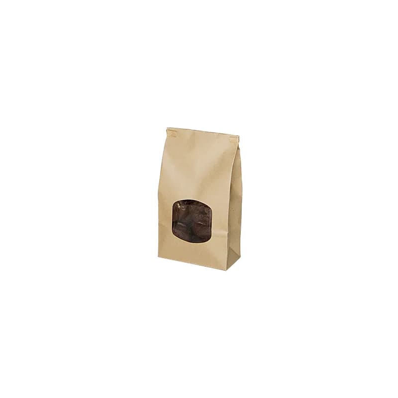 Bagcraft® Bag 6X2.75X9.5 IN Paper Poly Blend Kraft With Tin Ties Closure Stand Up With Window 500/Case