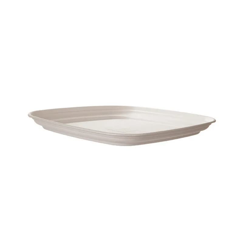 Regalia Serving Tray Base 14X14X1.3 IN Sugarcane White Square 100/Case